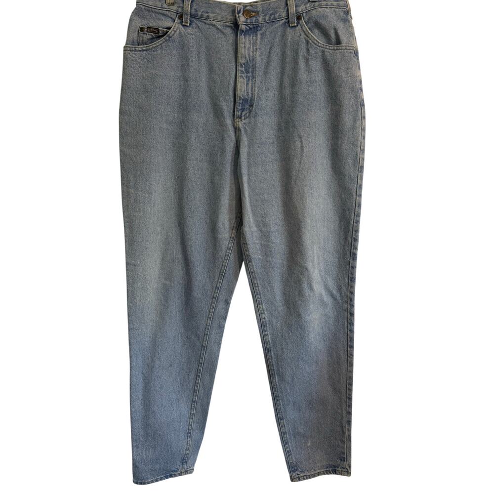 90'S VINTAGE RIDERS LIGHT WASH MOM JEANS // WAIST SIZE 32